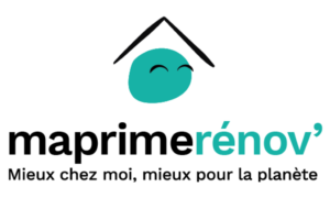 Logo de MaprimeRénov' avec slogan sur la rénovation énergétique à Toulouse.