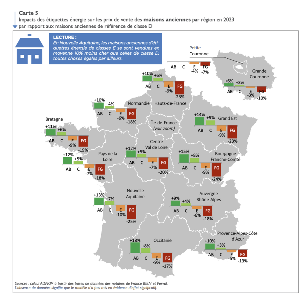 Carte régionale impact énergétique Advalidem rénovation énergétique audit énergétique 2023